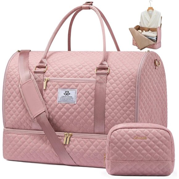 Convertible Garment Bag for Travel with Shoe Pouch Carry On Garment Duffel Bag
